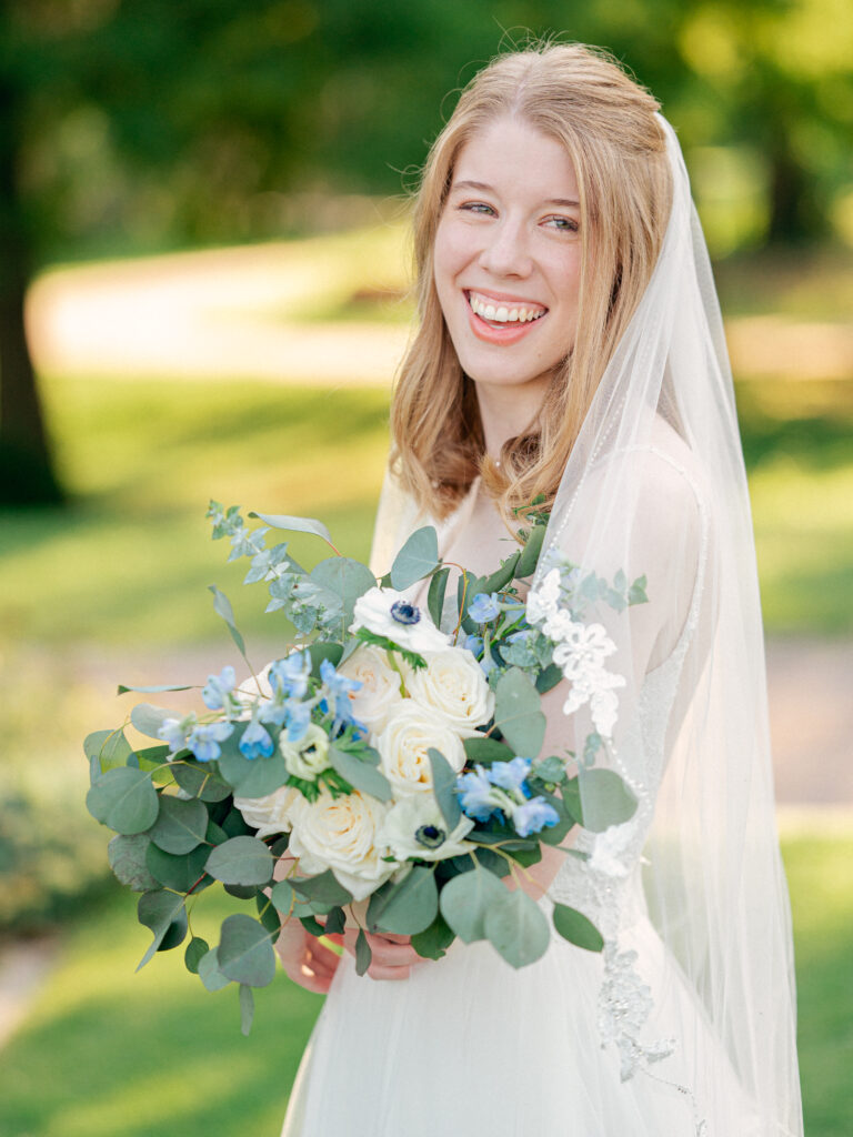 Bridal portraits during a summer intimate elopement.
