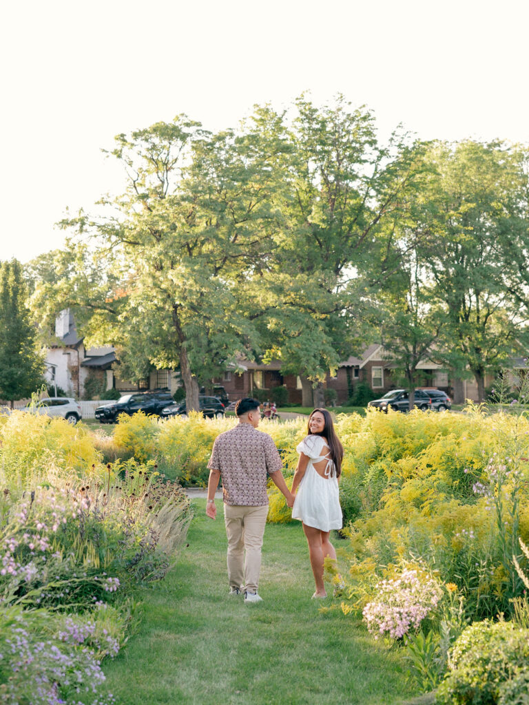 Engagement photos at Washington Park, Denver.